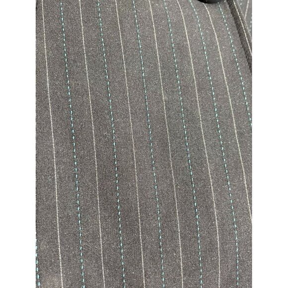 Lane Bryant Jacket Women 16 Blue Striped Office Retro Neutral Minimalist Career - Picture 6 of 12